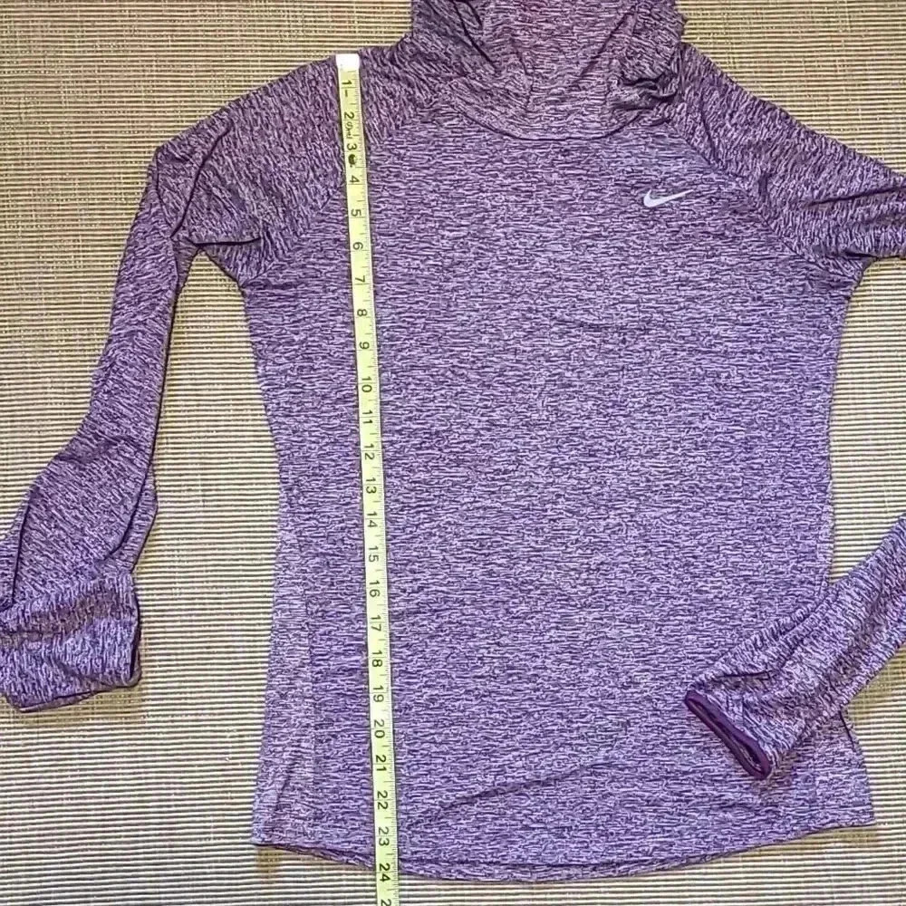 Women's NIKE Dry Fit Running Long Sleeved Shirt with  Hood - Size SMALL - Picture 7 of 9